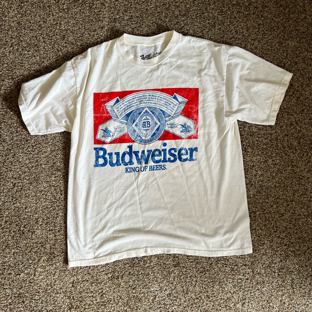 Men’s Budweiser cream T-shirt